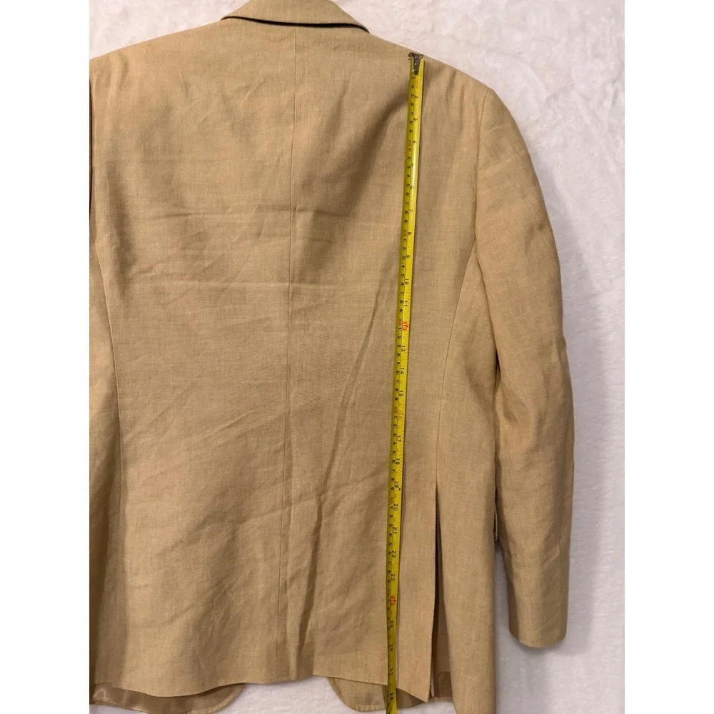 Banana Republic Blazer‎ Mens 38S Tan Linen Cotton Blend 3 Button Coat Jacket
